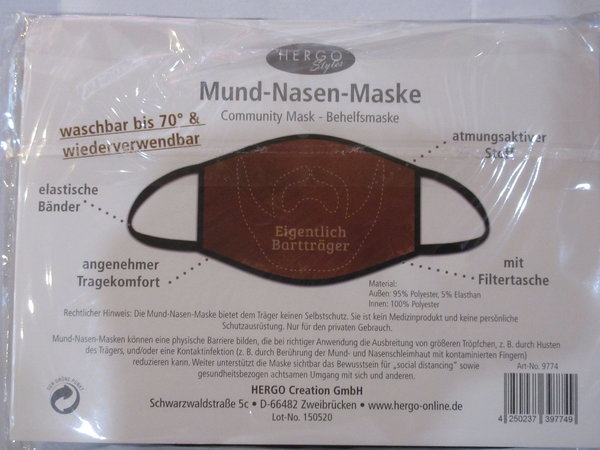 Mund-Nasen-Maske "Eigentlich Bartträger"